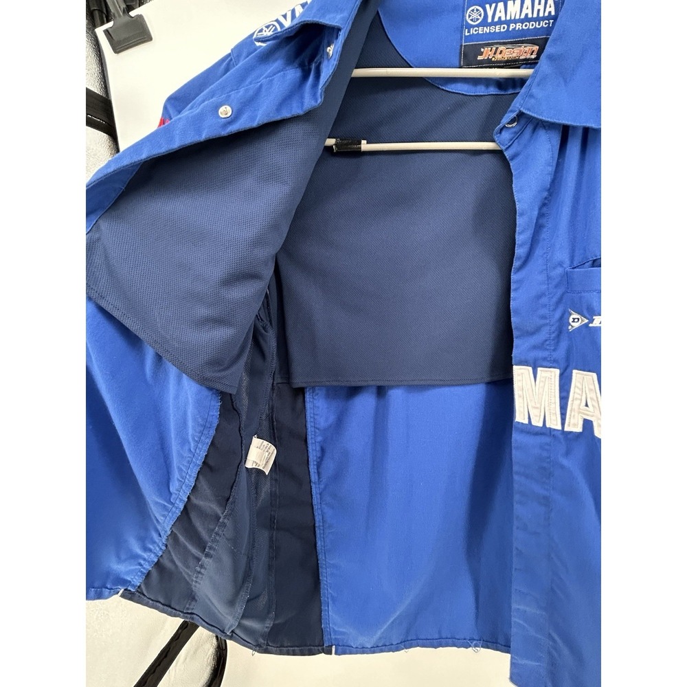 JH Design Yamaha Racing Pit Crew Button Up Shirt XL Embroidered Emblems - Picture 16 of 16